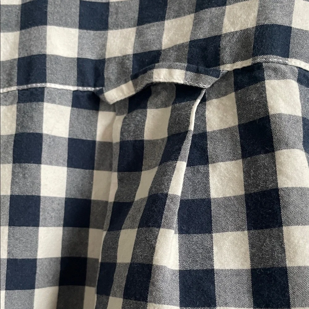 J. Crew Men's Navy and White Plaid Shirt